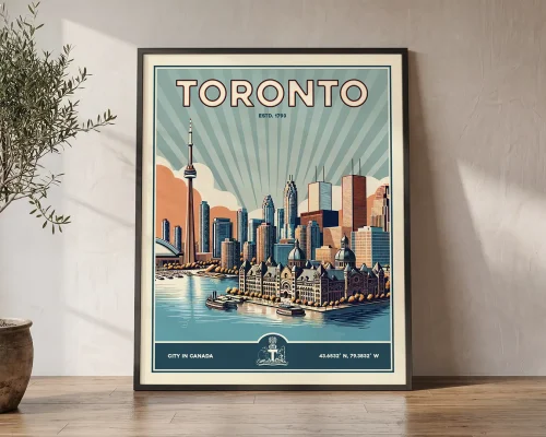 Toronto Travel Poster — Vintage Wall Art Print | ArtPrintsVicky