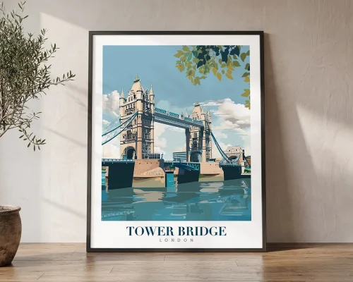 Tower Bridge – London Traditional Travel Print | ArtPrintsVicky