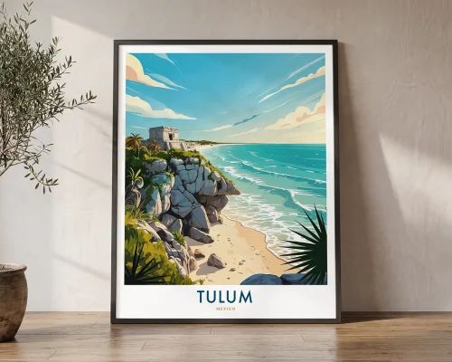 Tulum Mexico Travel Poster | ArtPrintsVicky
