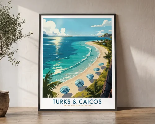 Turks and Caicos Travel Poster | ArtPrintsVicky