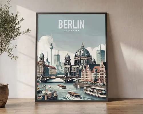 Urban Edge Berlin Poster in Sleek Lines | ArtPrintsVicky