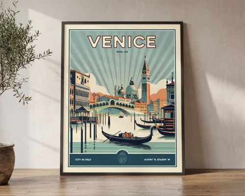 Venice Travel Poster — Vintage Wall Art Print | ArtPrintsVicky