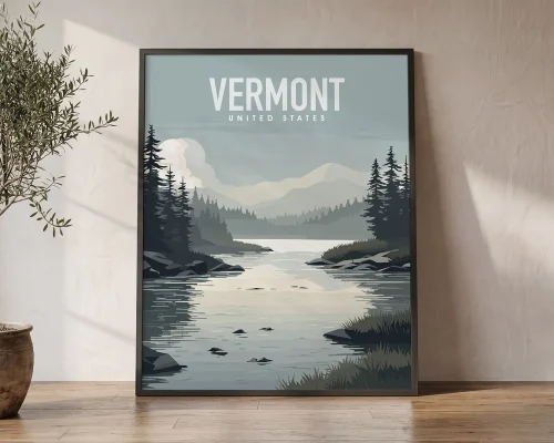 Vermont Vibes a Landscape Reimagined Poster | ArtPrintsVicky