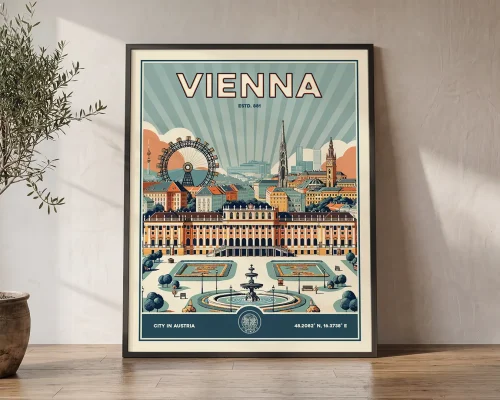 Vienna Travel Poster — Vintage Wall Art Print | ArtPrintsVicky