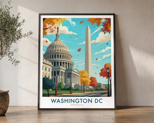 Washington Dc Travel Poster — Vintage Wall Art | ArtPrintsVicky