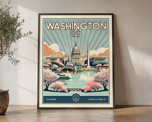 Washington Dc Travel Poster — Vintage Wall Art Print | ArtPrintsVicky
