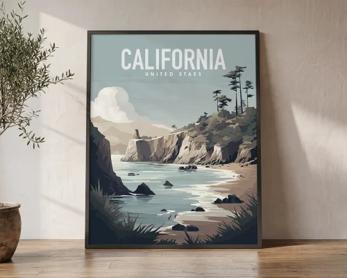 West Coast Wonder Scenic California Poster | ArtPrintsVicky