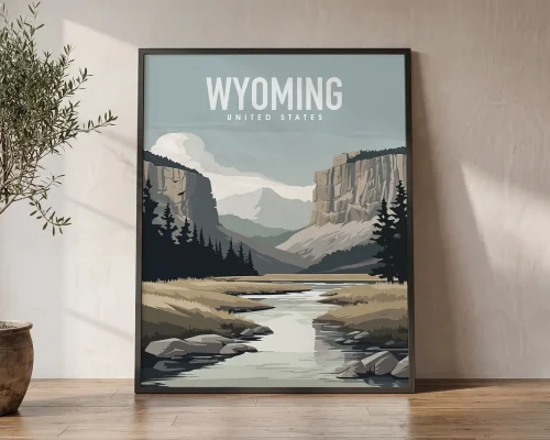 Wyoming Wilds Modern Vector Wall Art Print | ArtPrintsVicky