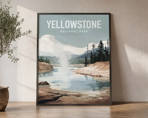 Yellowstone Wonders National Park Art Print | ArtPrintsVicky