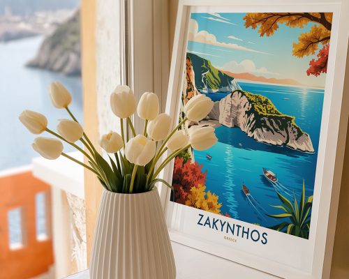 Alternative view of Zakynthos Shipwreck Beach Travel Poster