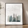 Atlanta Map Skyline Wall Art Print | ArtPrintsVicky