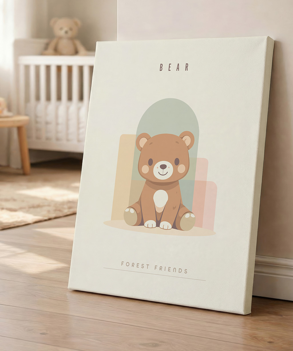 Bear Nursery Wall Art Print, Woodland Animal - Image 4