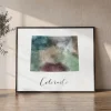 Colorful Colorado Watercolor Map Art Print | ArtPrintsVicky