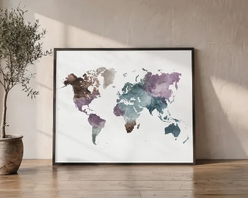 Discover the Rainbow Colorful World Map Poster | ArtPrintsVicky