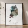 Exploring South Korea Watercolor Map Poster | ArtPrintsVicky