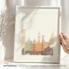 Art print depicting a stylized cityscape of Florence with notable architectural features.