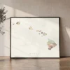 Hawaii Map Wall Art Print — Cream Pastel | ArtPrintsVicky