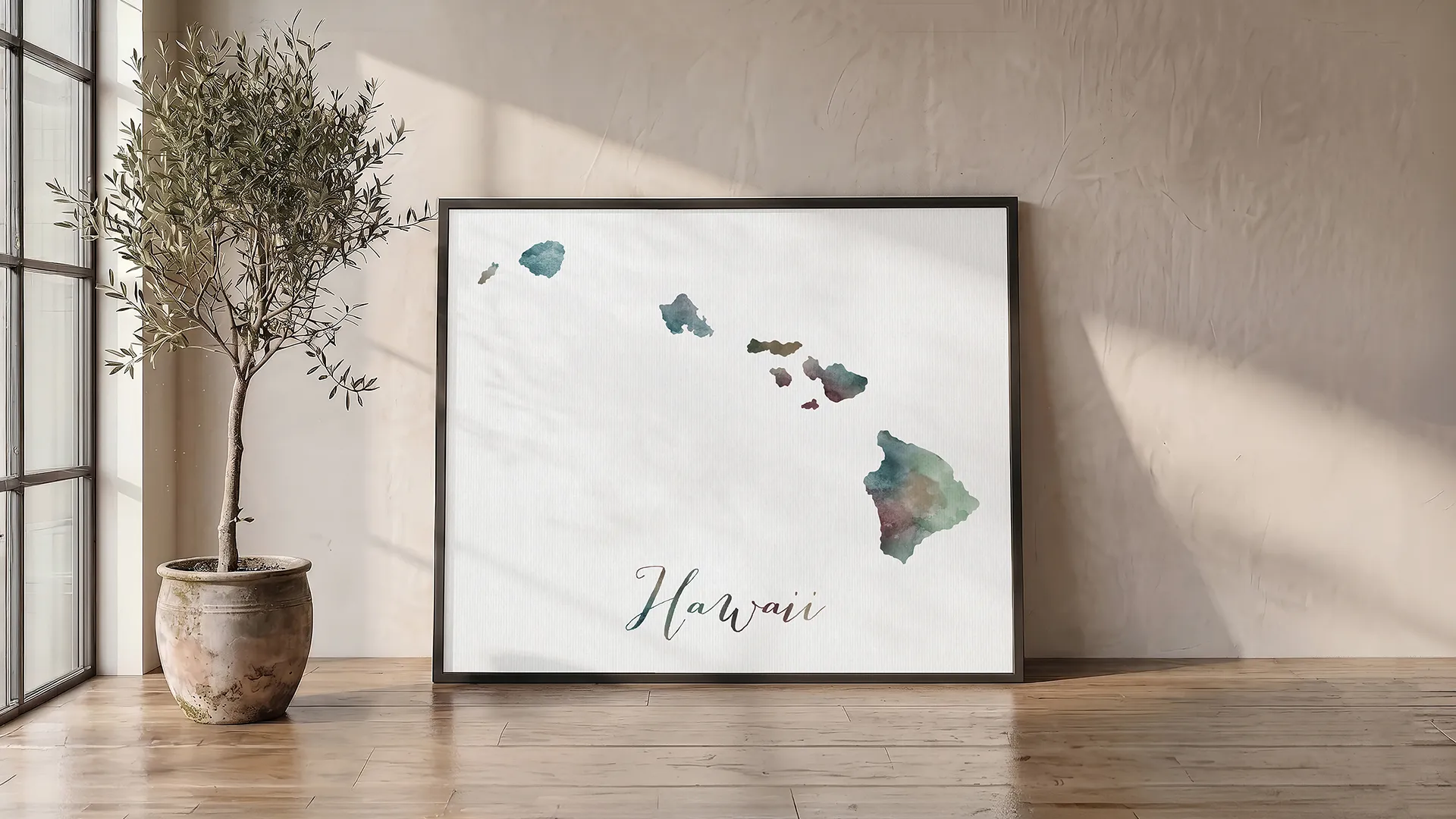 Hawaii Map Wall Art Print — State Decor | ArtPrintsVicky
