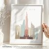 Art print of Ho Chi Minh City featuring stylized buildings and landmarks in pastel colors.