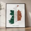 Ireland Map Flag Print Irish Wall Art Poster | ArtPrintsVicky