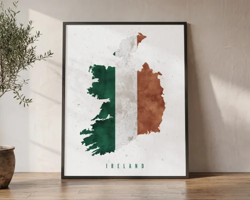 Ireland Map Flag Print Irish Wall Art Poster | ArtPrintsVicky