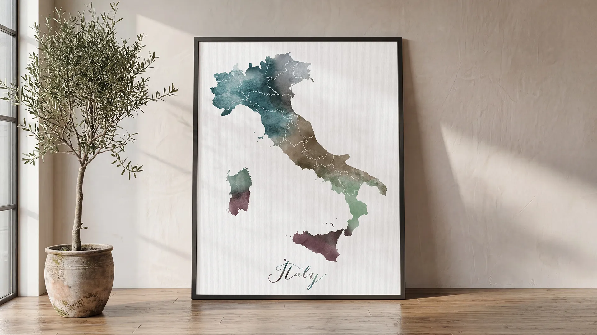 La Dolce Vita Tapestry Italy Map Poster | ArtPrintsVicky