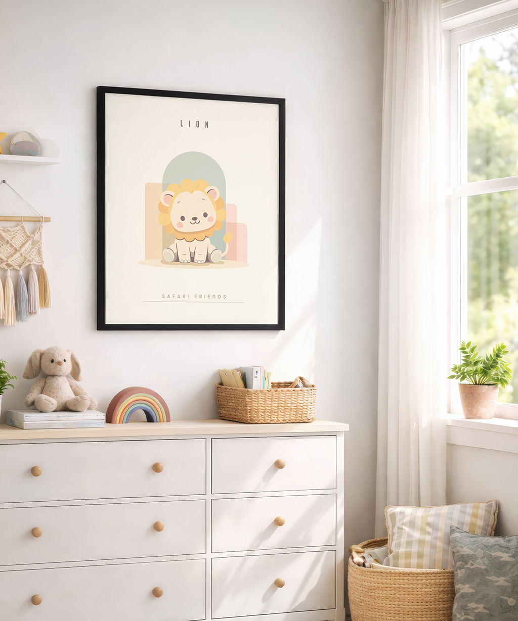 Lion Nursery Print, Safari Wall Art Decor - Image 3