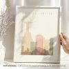 Art print featuring a stylized depiction of Rio de Janeiro with the Christ the Redeemer statue.