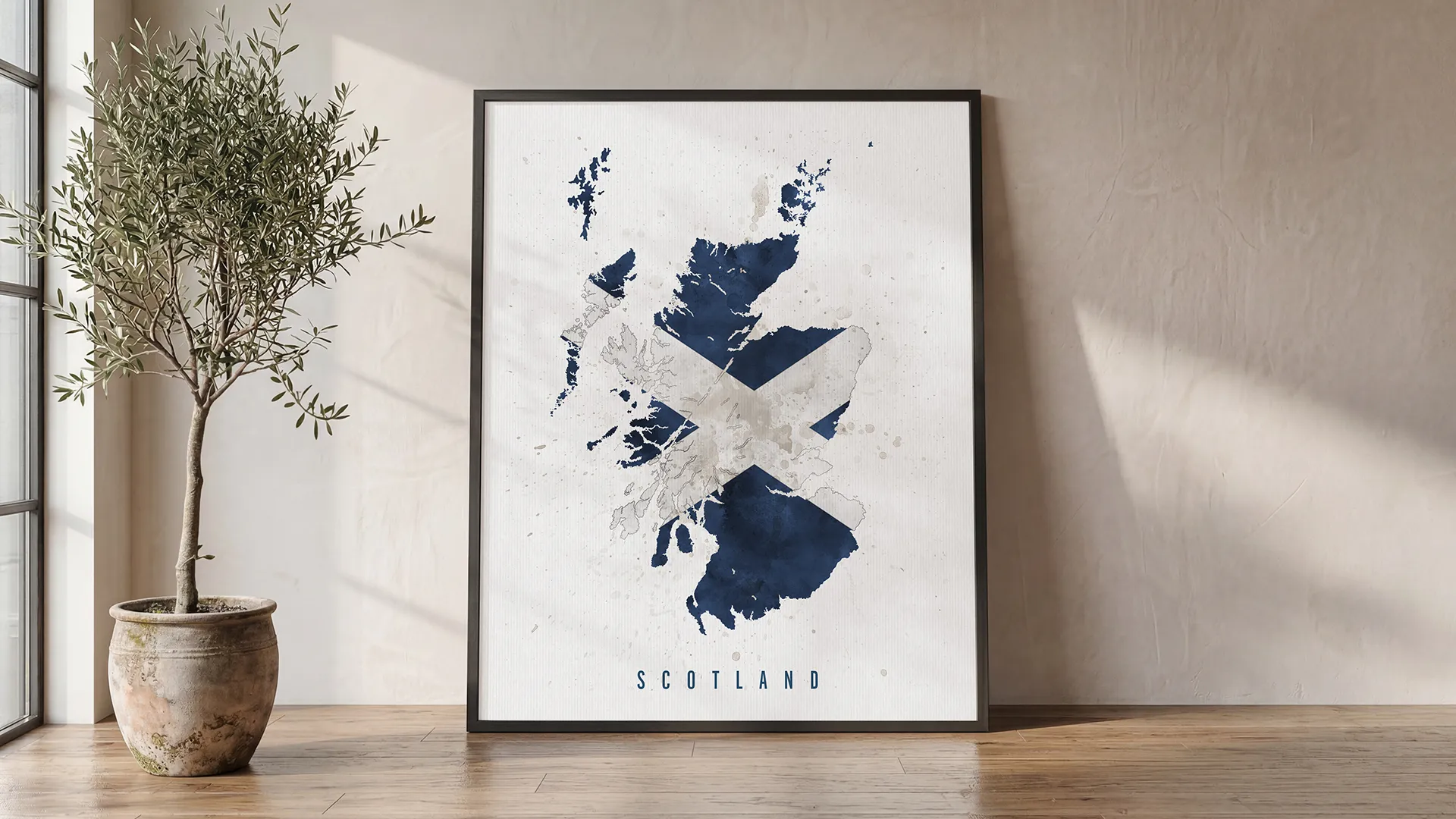 Scotland Map Flag Poster Scottish Wall Art | ArtPrintsVicky