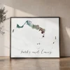 Turks and Caicos Splendor Watercolor Map Print | ArtPrintsVicky